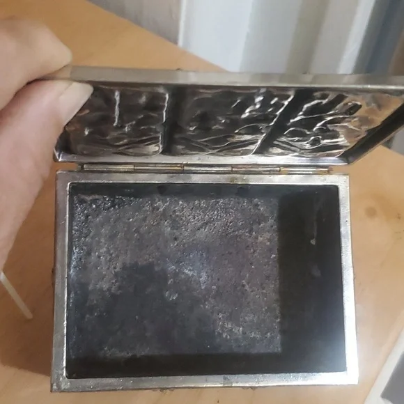 Gothic Revival Bronze Jewelry Box with Biblical Scenes in Church Window Panels